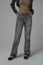 Written Notes Slim Bootcut Denim Jeans