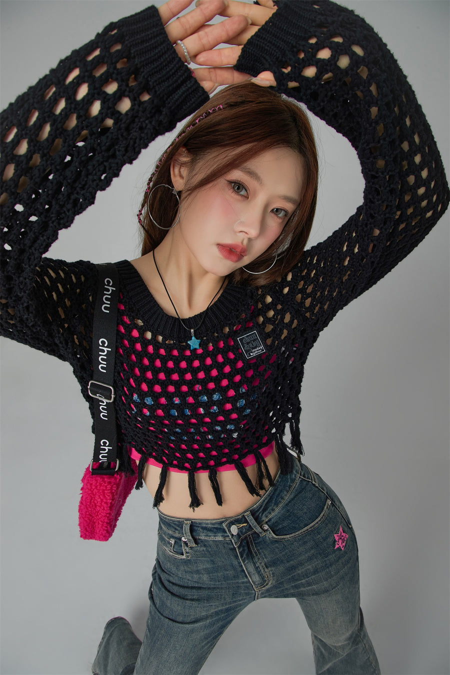 CHUU Charismatic Persona Cropped Knit Top