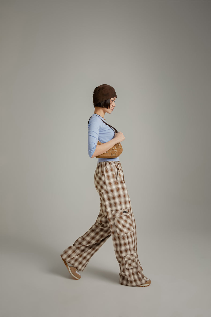 CHUU Check Pocket Wide Pants