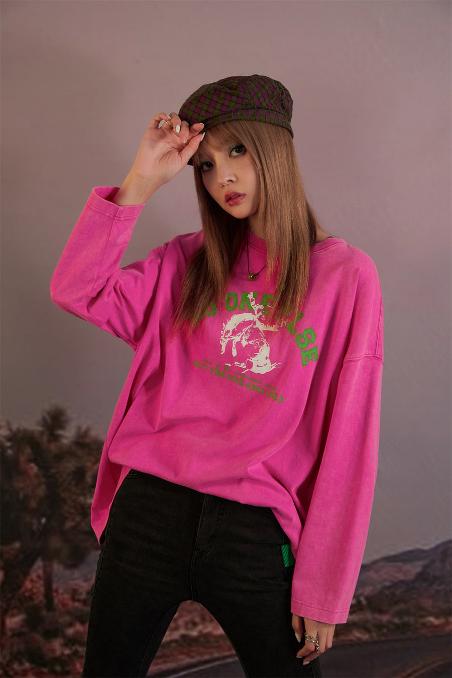 CHUU Back Cutout Oversized Long-Sleeves Top