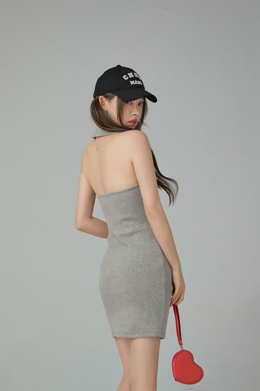 CHUU Three Cherries Open Back Mini Dress