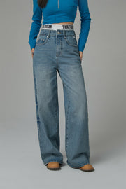 Size Doesnt Matter Wide Straight Denim Jeans