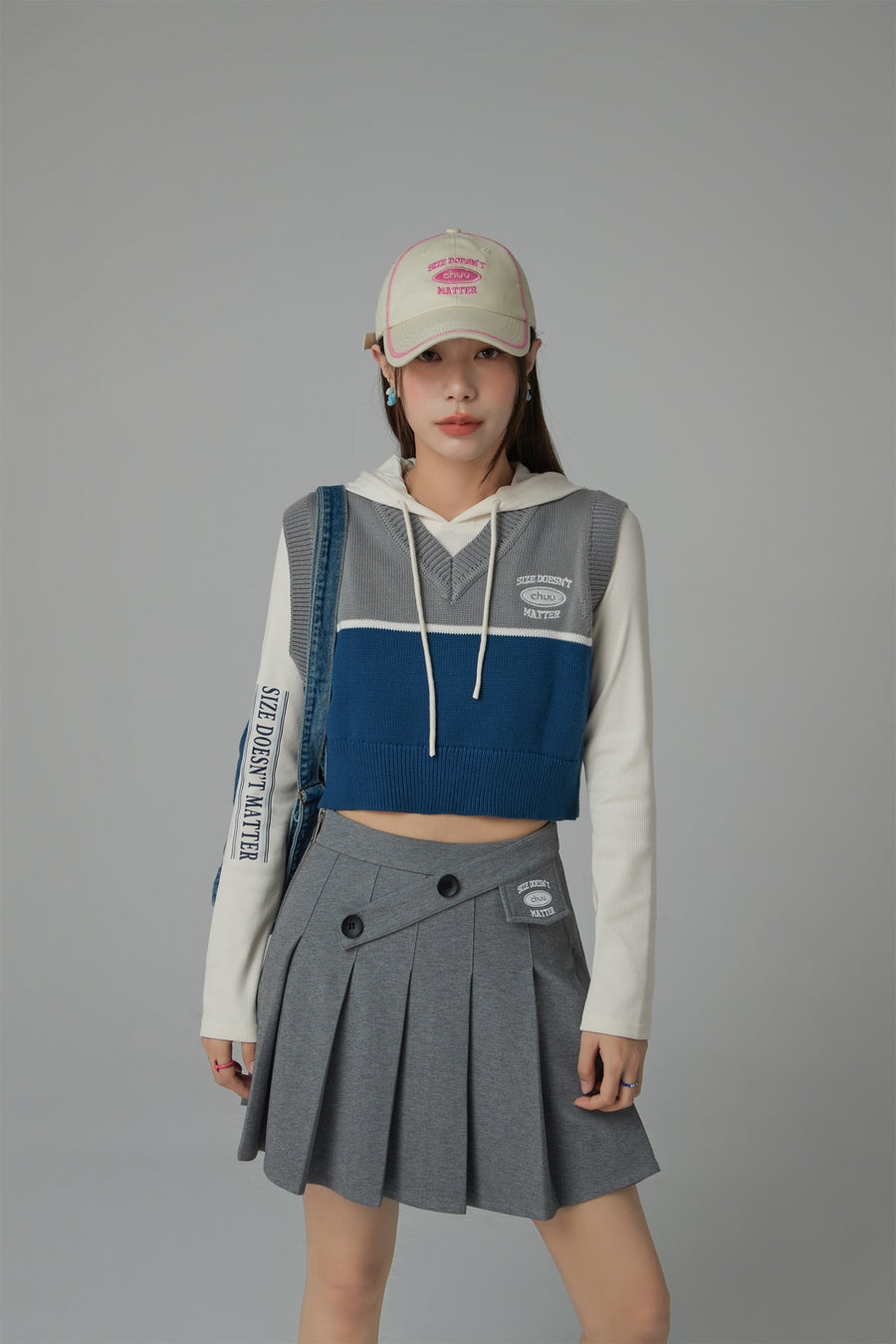 CHUU V-Neck Color Matching Knit Vest