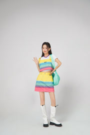 Rainbow Cropped Overall Top