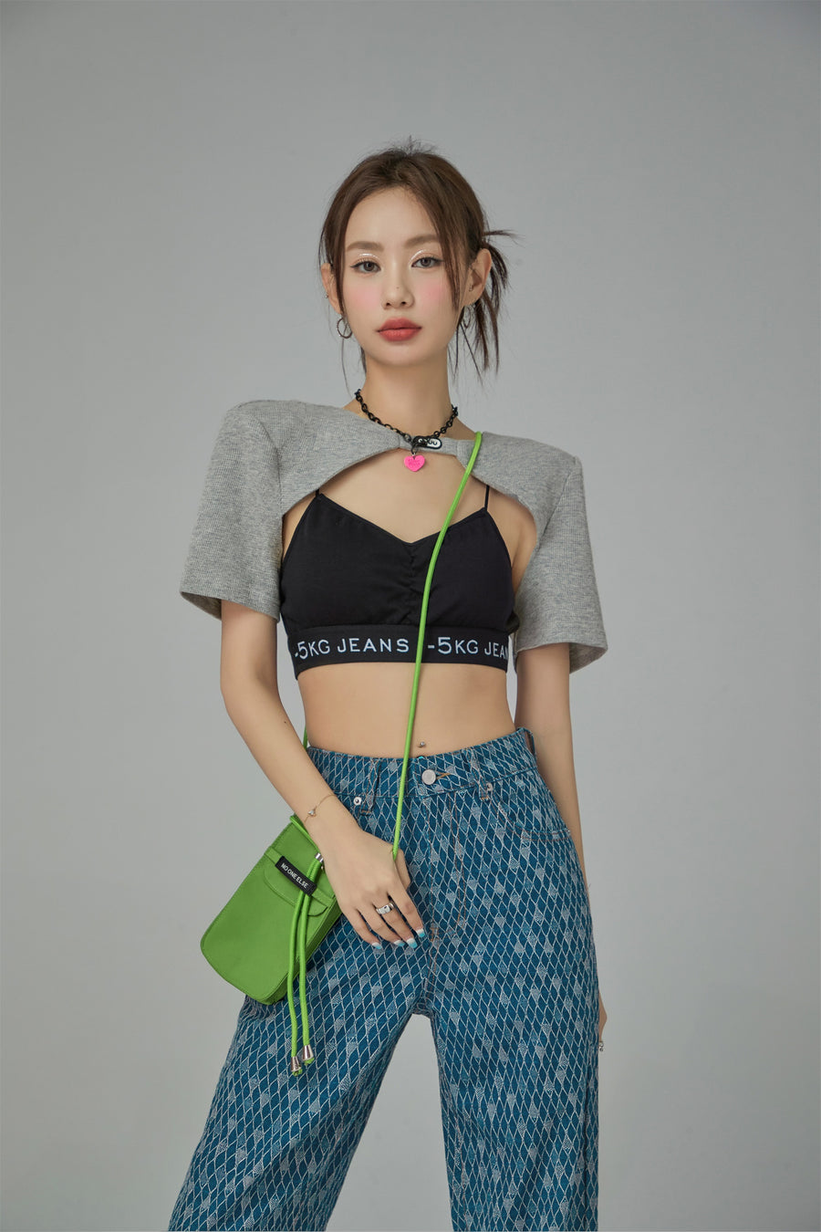 CHUU '-5Kg Jeans Cross Straps Bra Top