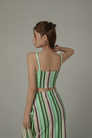 Products Rainbow Stripes Contrast Bustier Top