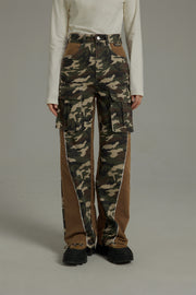 Big Pocket Camo Cargo Straight Pants