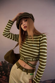 Noe Striped Criss Cross Crop T-Shirt