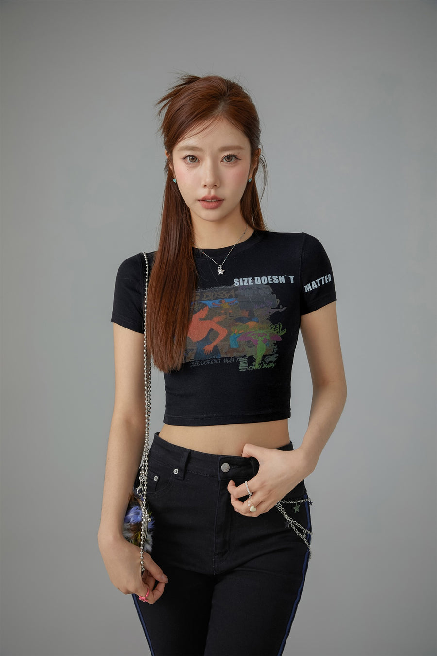 CHUU Size Doesnt Matter Beach Day Cropped T-Shirt