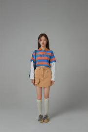 Only Upwards Color Stripe Crop T-Shirt