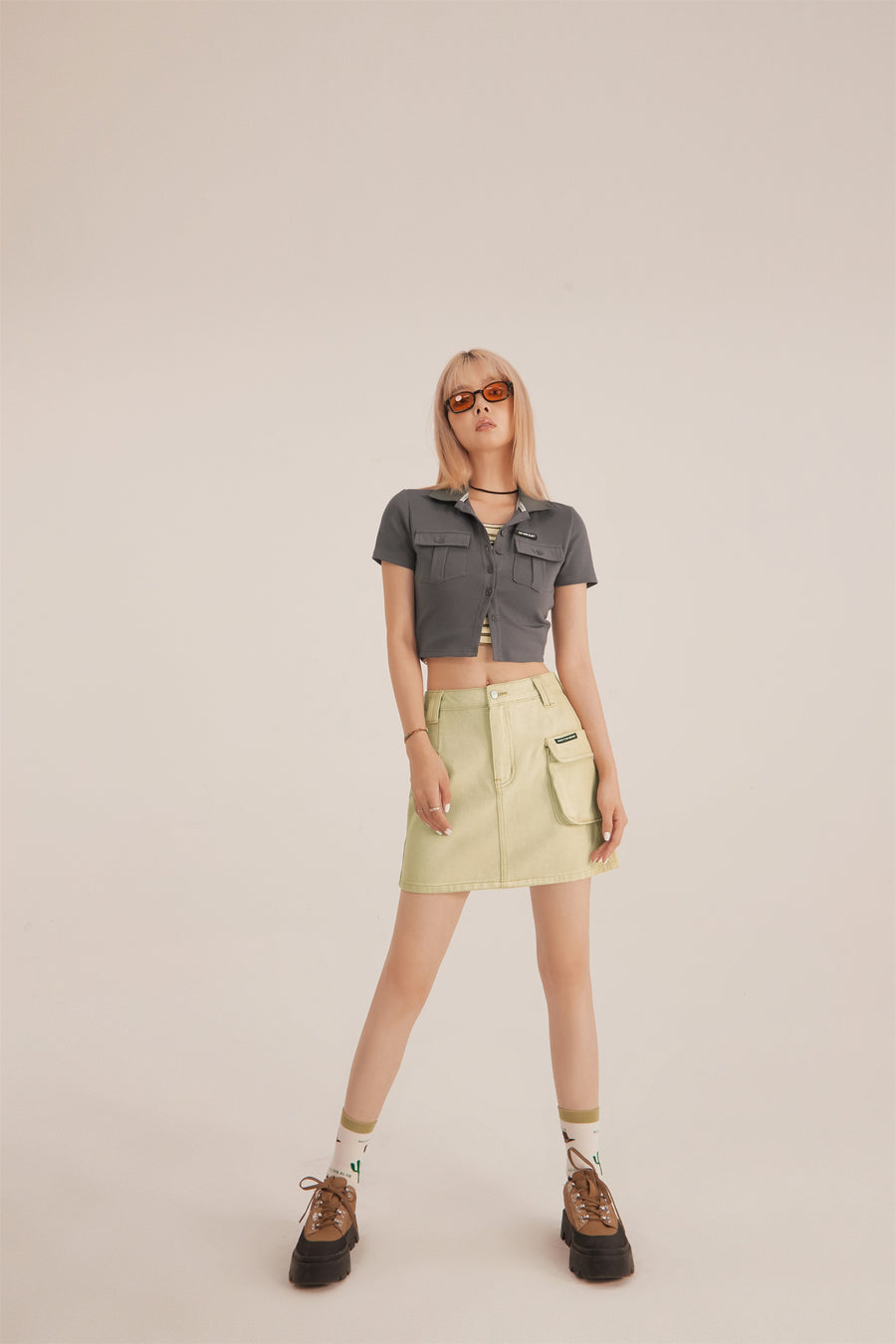 CHUU Front Pocket Short-Sleeved Cardigan