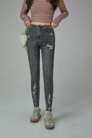 Button-Free Zip-Up Skinny Jeans