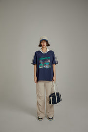 Noe Printed Town Open Collar T-Shirt