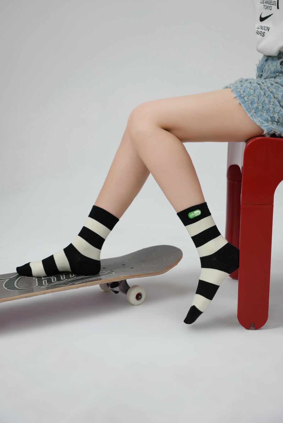 CHUU Taking Control Color Stripe Socks