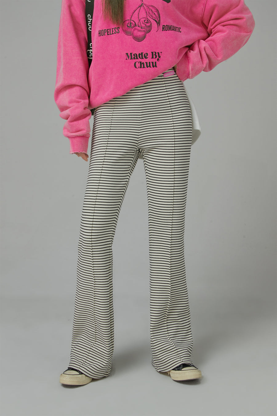 CHUU Striped Bootcut Jogger Pants