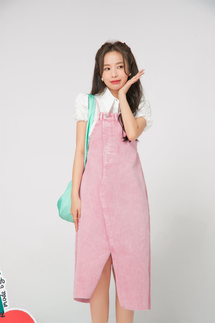 CHUU Temptation To Gossip Overalls Dress