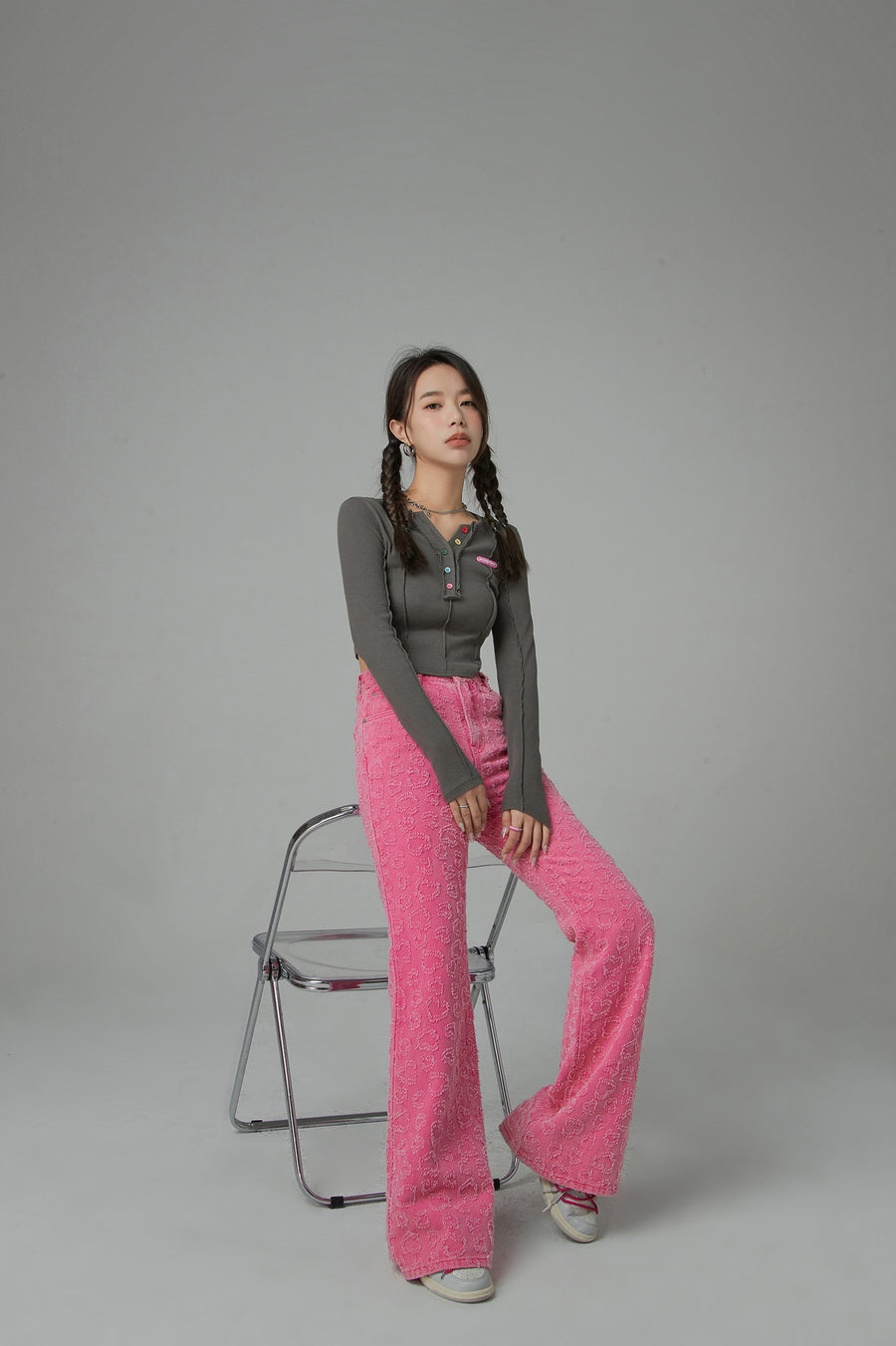 CHUU The Shape Of You Heart Bootcut Denim Jeans