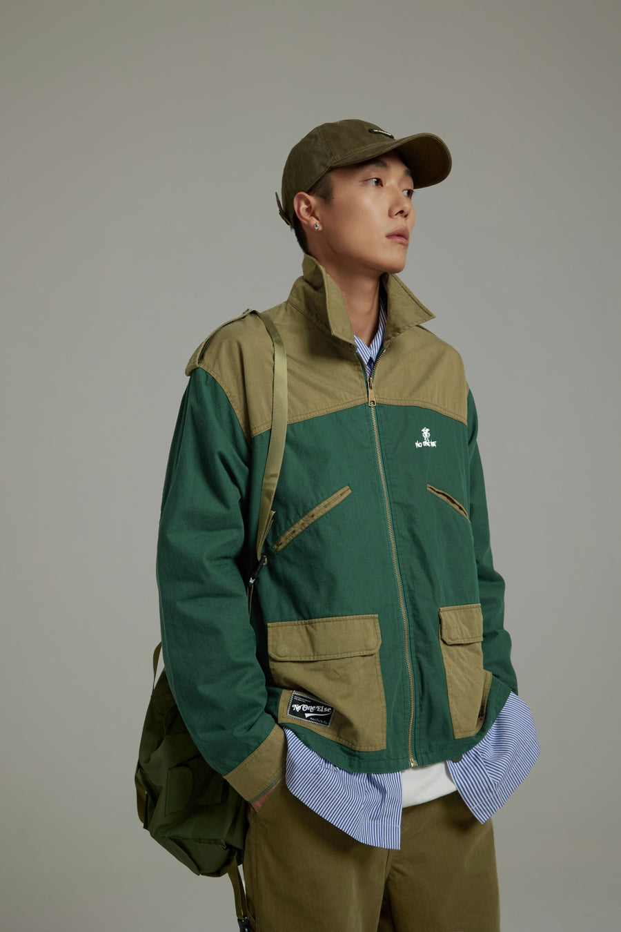 CHUU Color Block Zip-Up Field Jacket