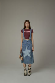 Star Denim Overall Skirt