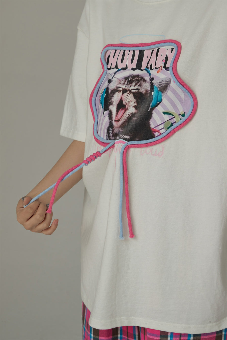 CHUU Music Cat Loose Fit T-Shirt