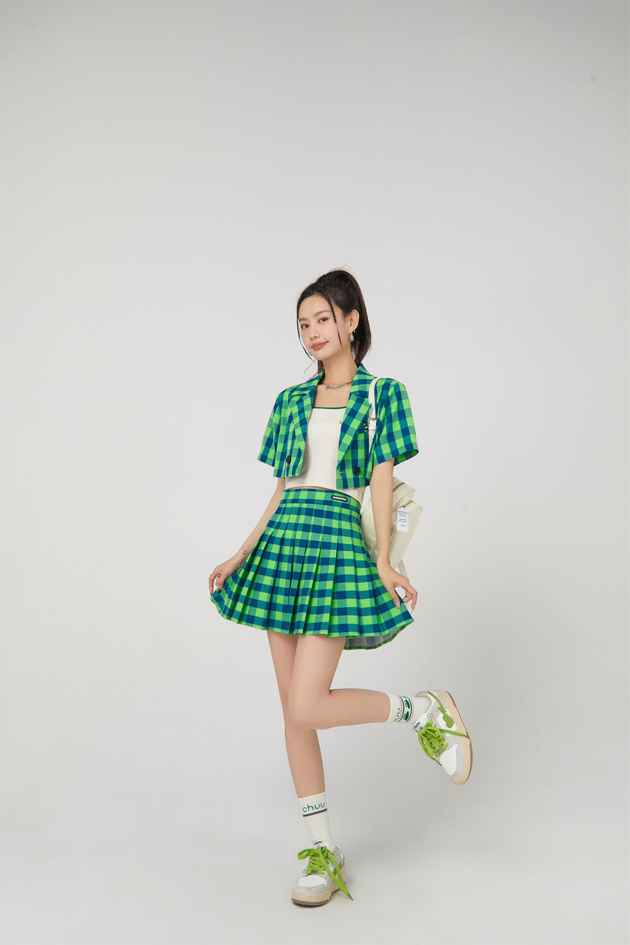 CHUU She Is A Keeper Checkered Skirt