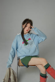 We Are In The Present Frog Logo Loose Fit Sweatshirt