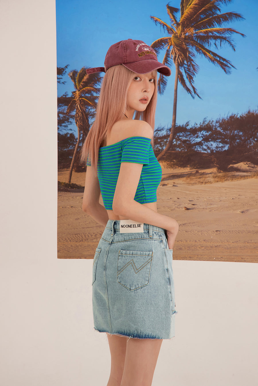 CHUU Patchworks Denim Skirt