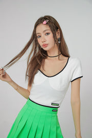 Deep U-Neck And Back Crop Top