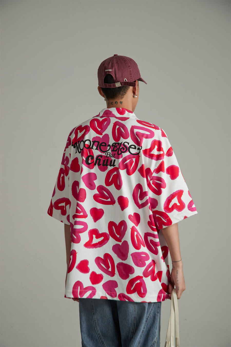 CHUU Painted Hearts Short-Sleeved Shirt