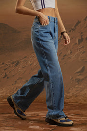 Washed Wide Line Denim Jeans