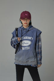 Size Doesnt Matter Cotton Sleeveless Hoodie