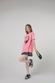 Chuu Lace Heart Loosefit T-Shirt