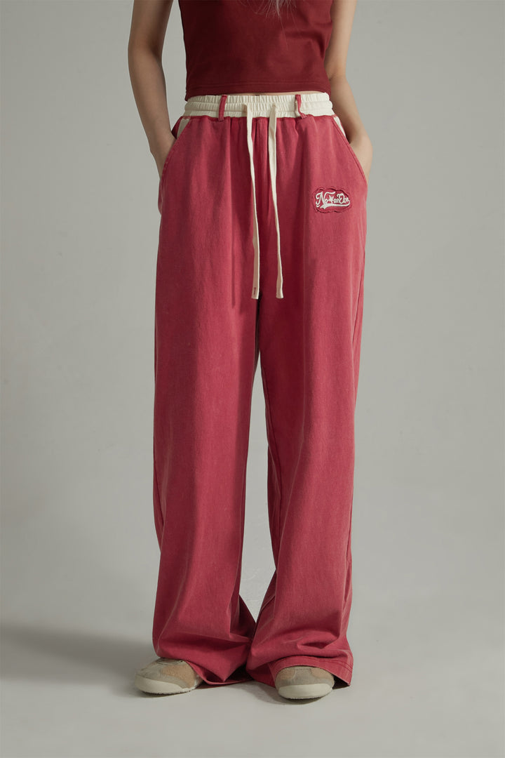 Waist String Wide Jogger Pants