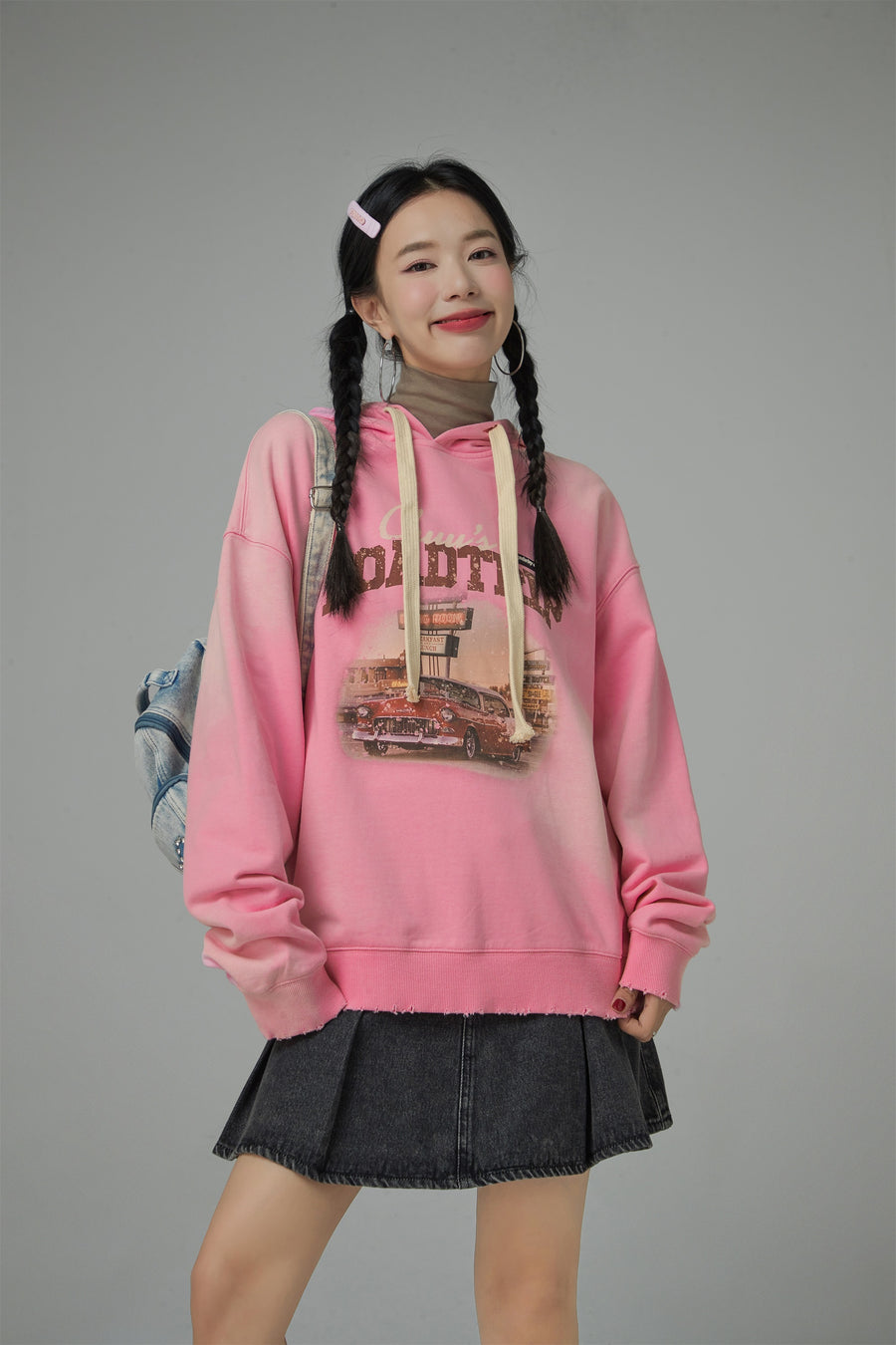 CHUU Road Trip Printed Loose Fit Hoodie