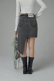 Unbalanced Denim Skirt