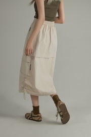 String Shirred Long Skirt