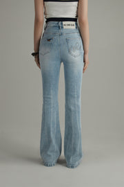 Washed Bootcut Denim Jeans