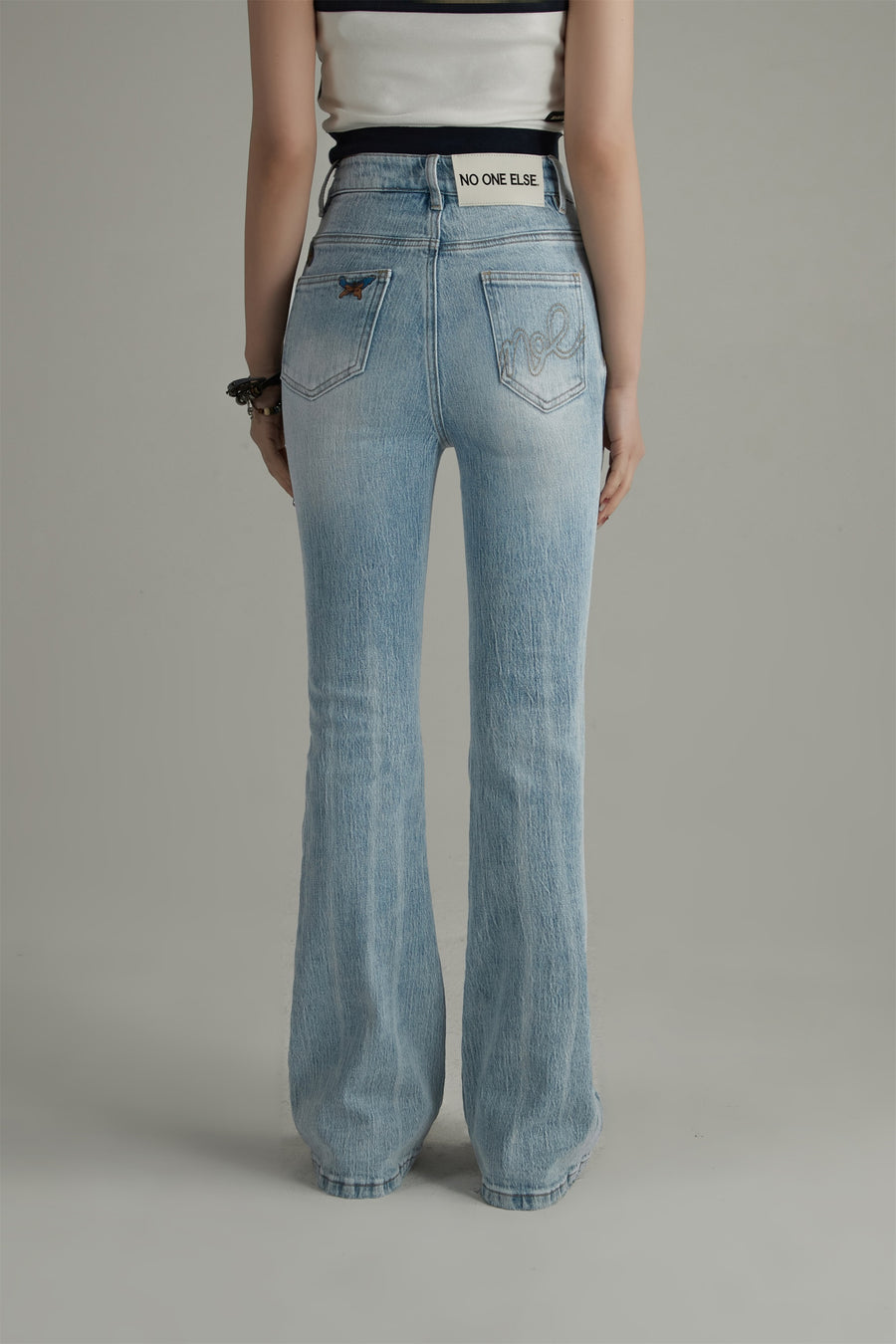 CHUU Washed Bootcut Denim Jeans