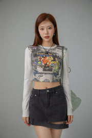 Art Contrast Cropped T-Shirt