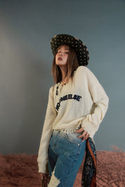 Damaged Fringe Hem Knit Sweater