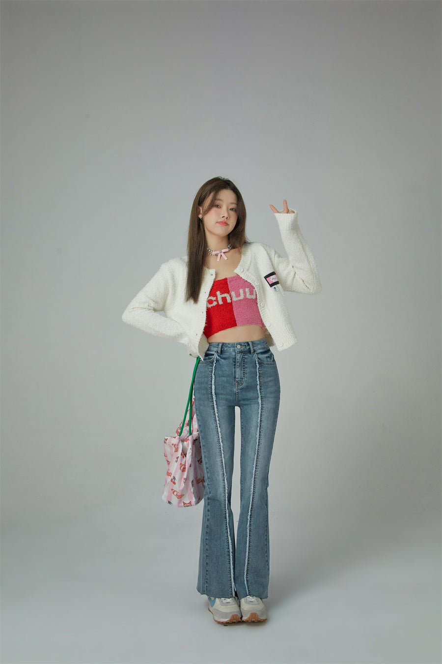 CHUU Bicolor Chuu Logo Tube Top