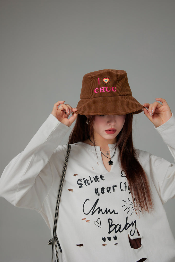 I Love Chuu Corduroy Bucket Hat