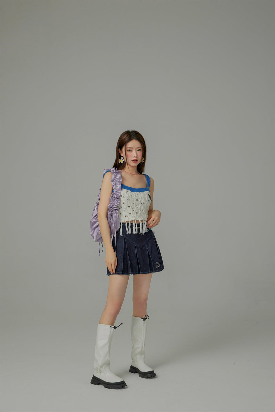 CHUU Positive Spark Fringe Sleeveless Top