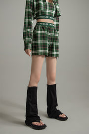 Scottish Check Raw Hem Shorts