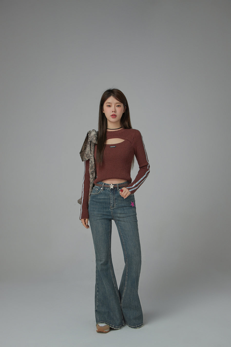 CHUU Wind Up Bootcut Denim Pants