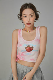 Rushed Strawberry Sleeveless Shirt