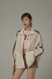 Color Matching Loose Fit Field Jacket