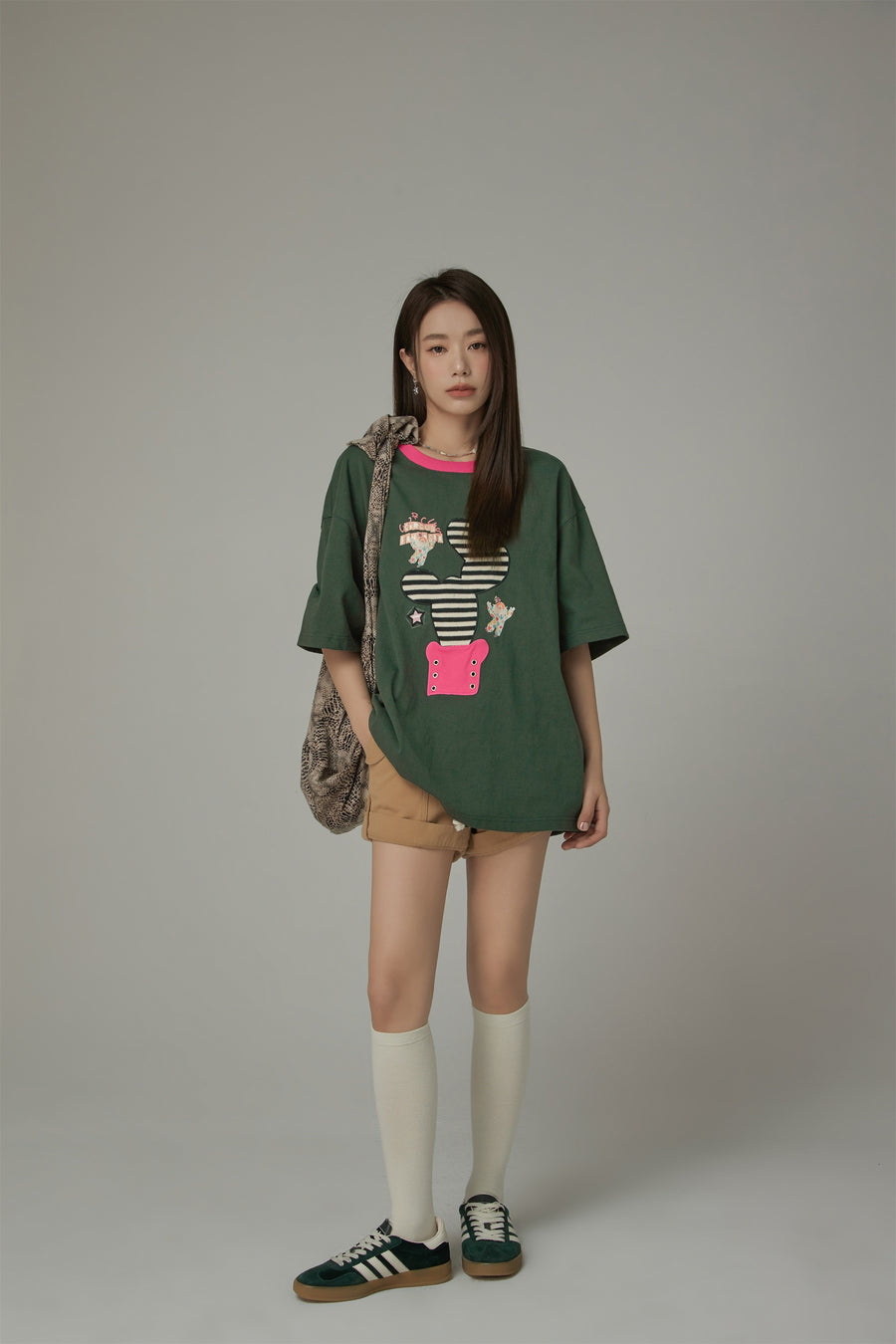 CHUU Lined Catcus Color Loose Fit T-Shirt