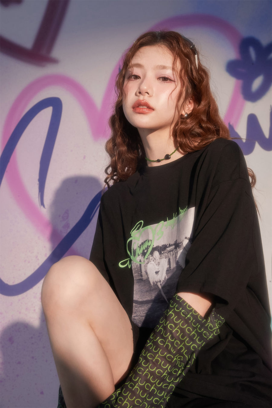 CHUU Walking Angels Printed Loose Fit T-Shirt