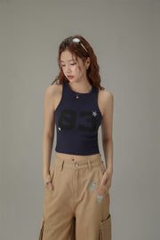 Star Number Slim Sleeveless Top